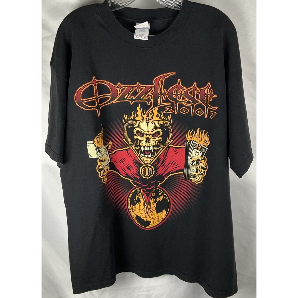 Ozzy Osbourne Ozzfest 2007 Black Mens  XL T Shirt Tennessee River Tag Concert